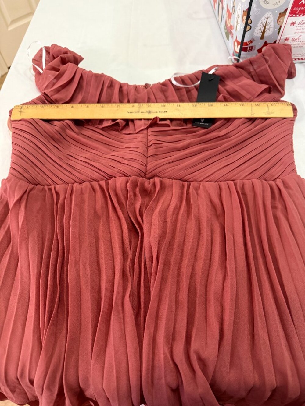 Lulu's Dusty Rose One-Shoulder Tiered Maxi Dress Size XL - Picture 7 of 8